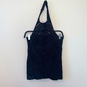 Kona Sol Black Lace Detail Tankini Top Size Small